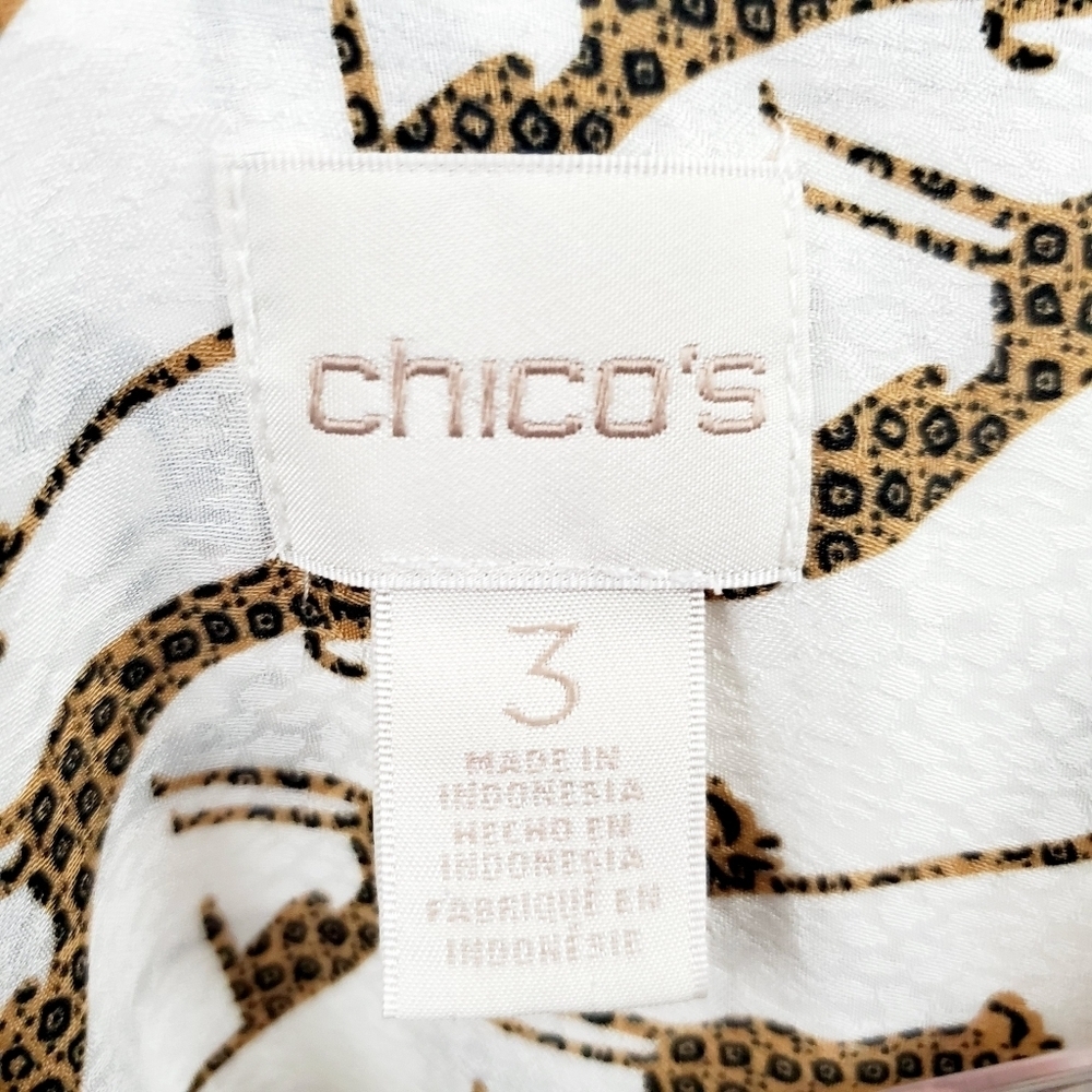 Chico's | Whimsy Cheetah Print Button Front Blouse - image 7
